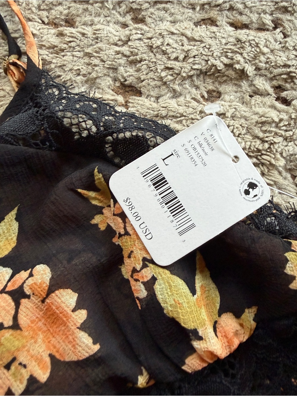 FP semi sheer floral and lace bodysuit - Picture 2 of 3